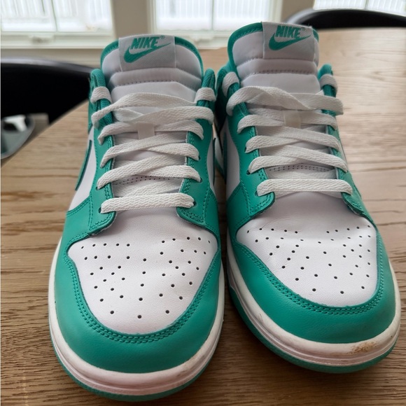 Nike Teal and White Low-Top Dunk Sneakers - Picture 2 of 7